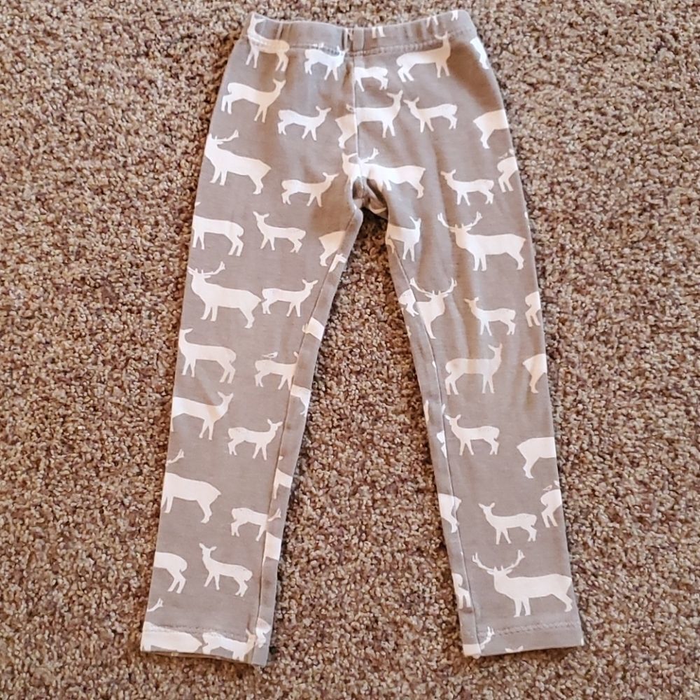Splat Boutique 2T deer white and tan leggings